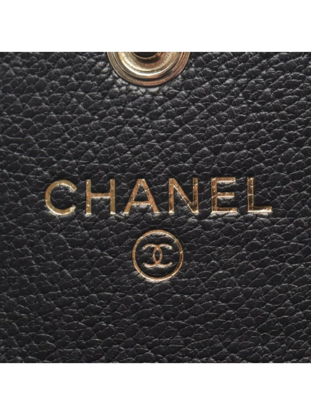 Chanel Coin Purse CC Logo Black Leather